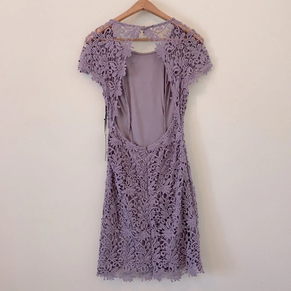 Lulus Romance language Backless Lace Dress Gray size Medium